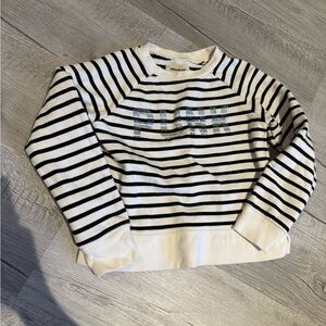 NWOT Zadig and Voltaire B&W striped PUNK embellished sweatshirt Size 8-126